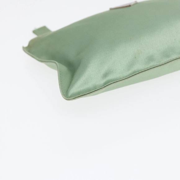 PRADA Pouch Satin Green Silver Auth 86519 - Picture 9 of 16